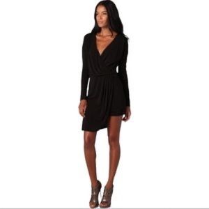 Haute Hippie deep v slit long sleeve asymmetrical hem mini dress Size Medium
